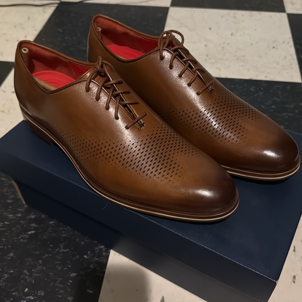 Cole Haan Washington Grand Laser Wing Oxford- British Tan- Lava-EG SZ -10